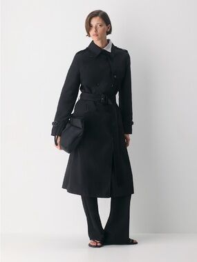 Babaton Finch Trench Coat - Italian City Twill - Black - S - PRISTINE